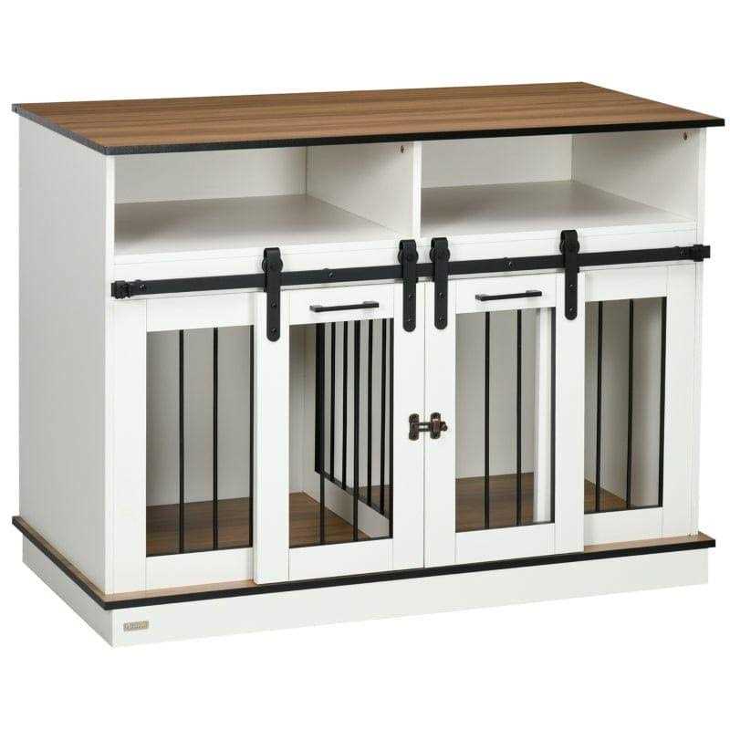 Alternative view of PawHut Dog Crate Furniture for Large Dogs Double Dog Kennel for Small Dogs with Shelves