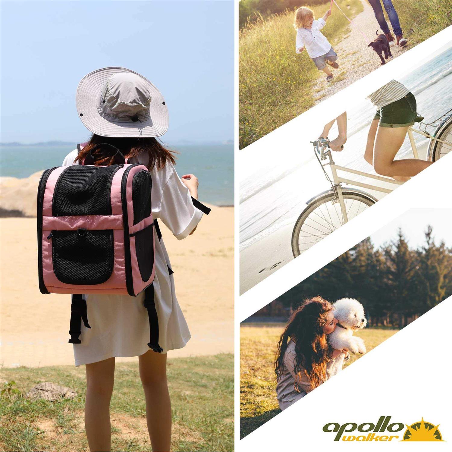 Alternative view of Apollo walker Pet Carrier Backpack for Large/Small Cats and Dogs, Puppies, Safety Features and Cushion Back Support for Travel