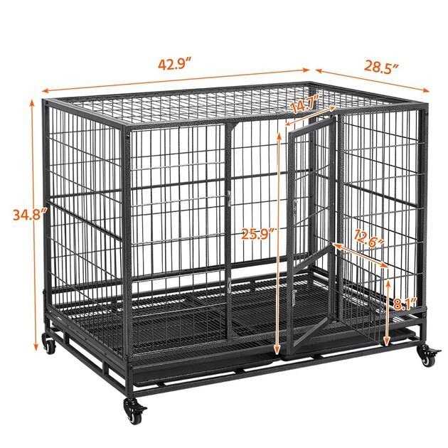 Alternative view of Yaheetech Wheels & Litter Pans Dog Crate