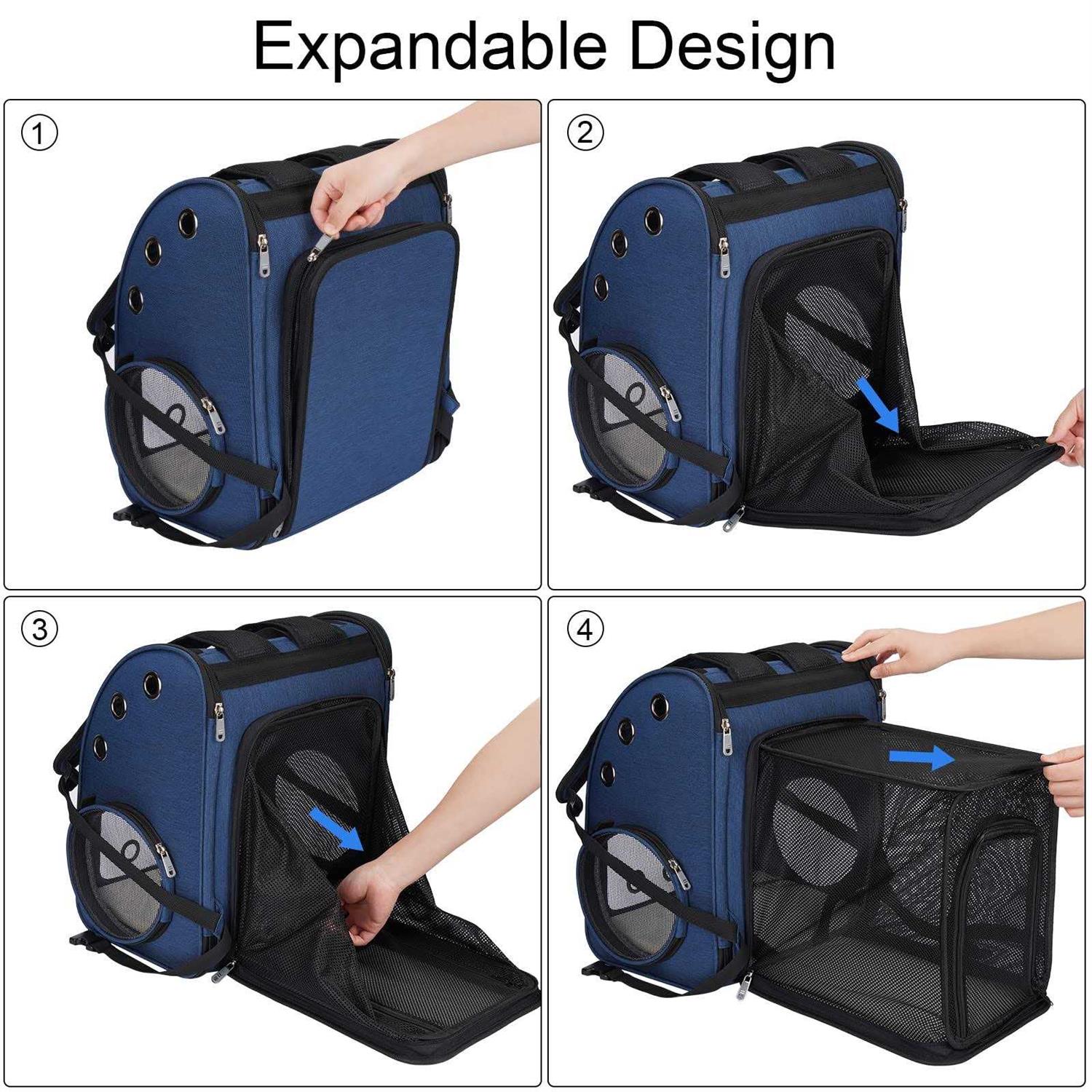 Alternative view of COVONO Expandable Pet Carrier Backpack for Cats, Dogs and Small Animals