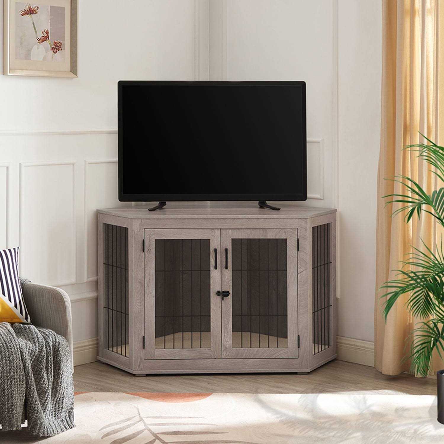 Alternative view of beeNbkks Large Corner Dog Crate Double Doors EV1050