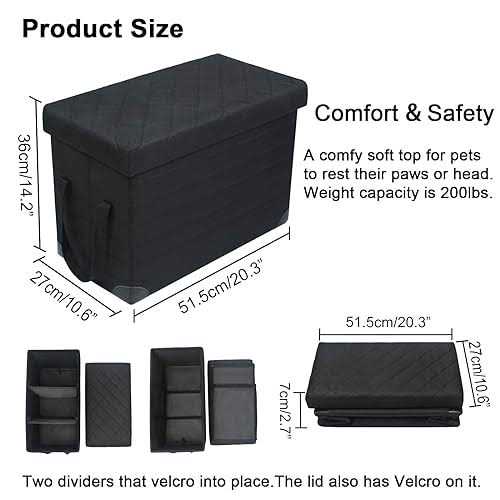 Alternative view of LIONROGE Car Back Seat Extender for Large Dogs up to 200lbs,Dog Car Back & Front Seat Extender with Storage,Prevent Your Dogs from Falling Off The