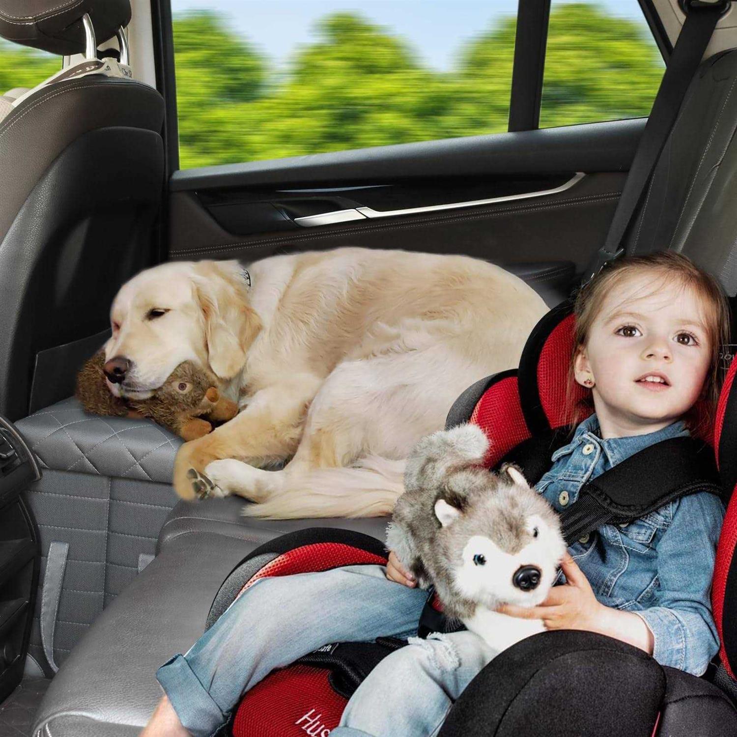 Alternative view of LIONROGE Car Back Seat Extender for Large Dogs up to 200lbs,Dog Car Back & Front Seat Extender with Storage,Prevent Your Dogs from Falling Off The