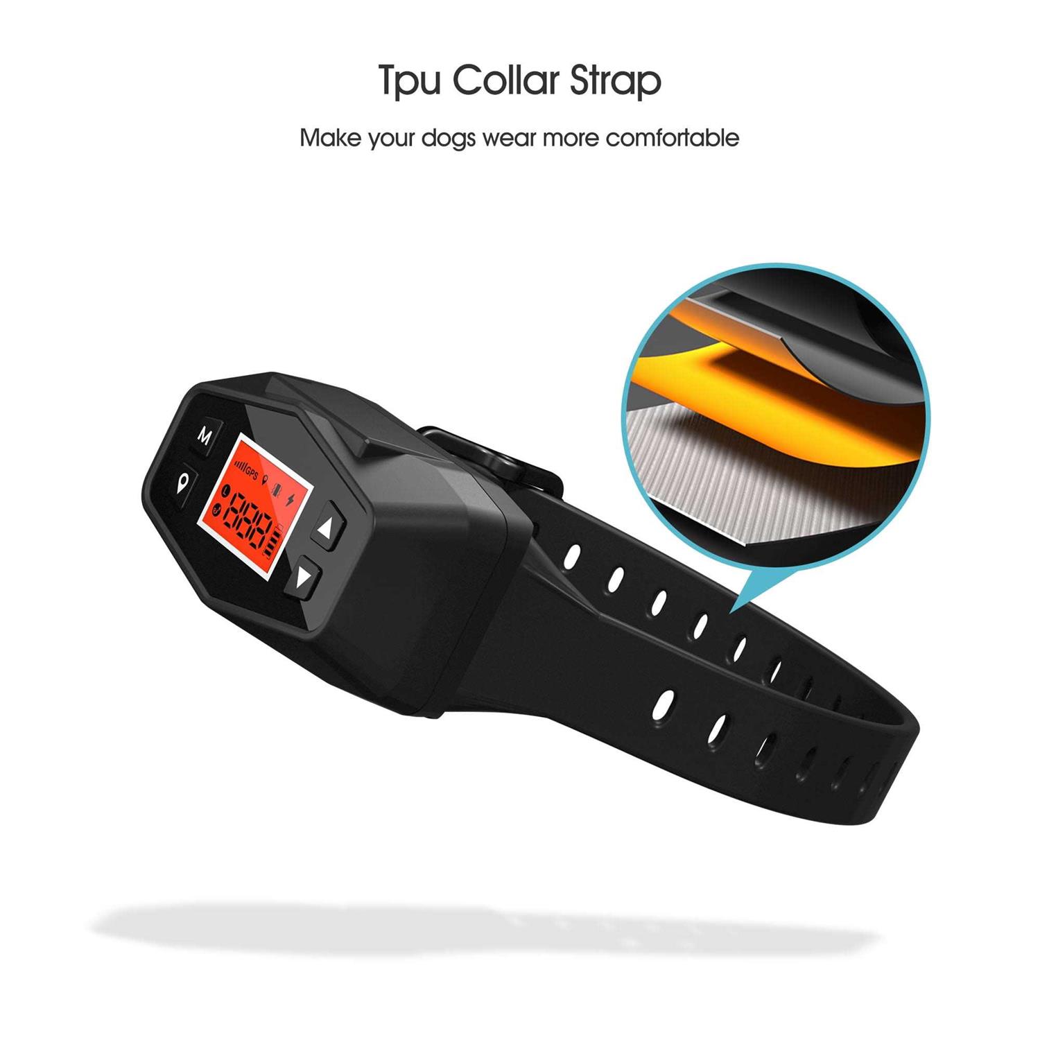 Alternative view of Petdiary F800 GPS Dog Fence System Outdoor Wireless GPS Dog Fencing Collar with Beep Vibration Static Shock