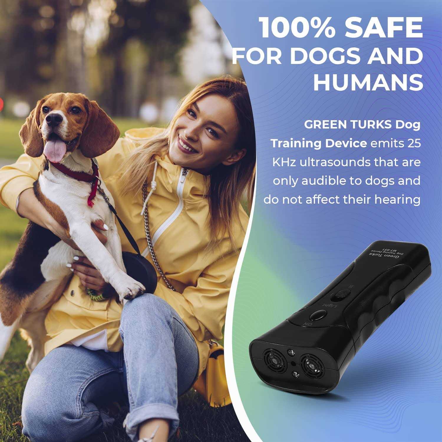 Alternative view of GREEN TURKS Petgentle Dog Bark Deterrent Devices Original Anti Barking Handheld Training Control Tool with LED Dual Sensor