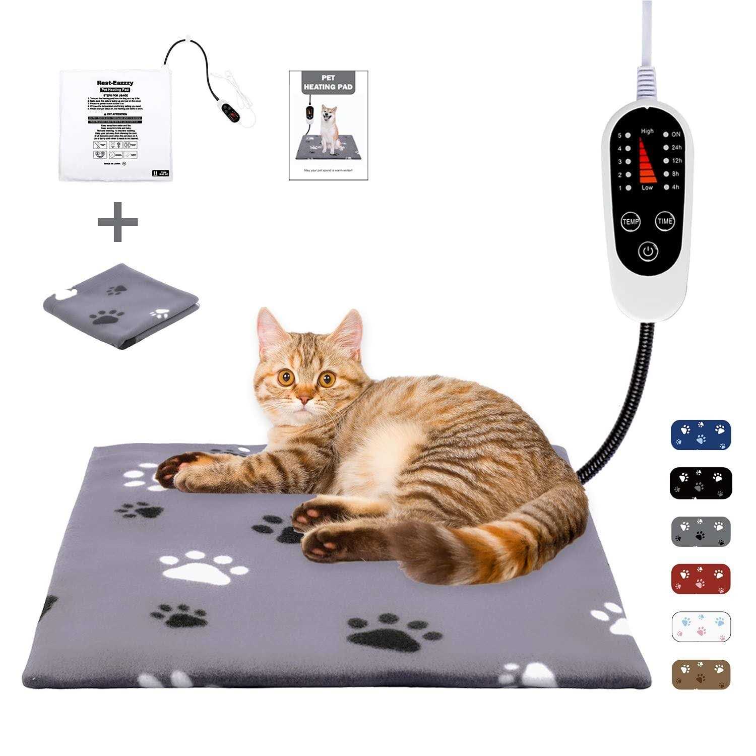 Rest-Eazzzy Pet Heating Pad Indoor Dog Heating Pad Mat with Removable Cover