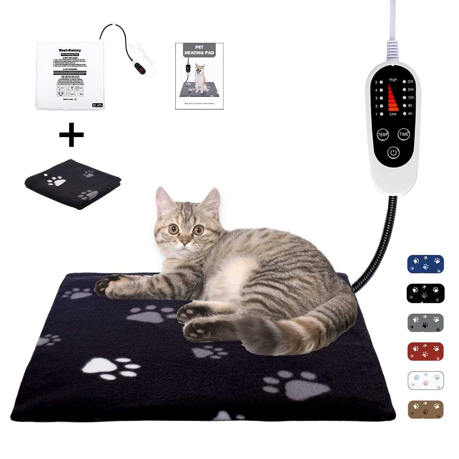 Rest-Eazzzy Pet Heating Pad Indoor Dog Heating Pad Mat with Removable Cover