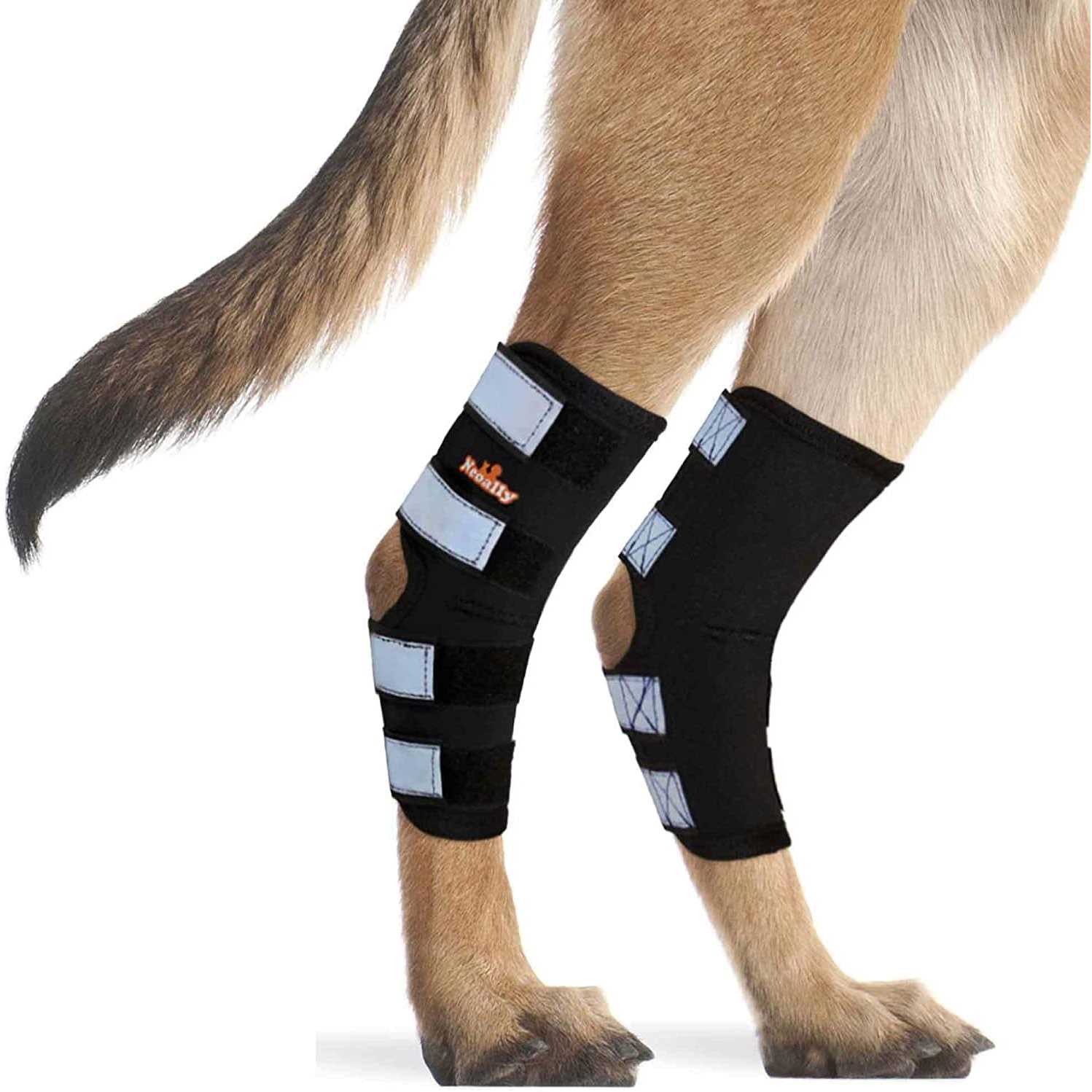 Neoally Dog Hind Leg Brace Canine Rear Leg Support with Safety Reflective Straps for Joint Injury