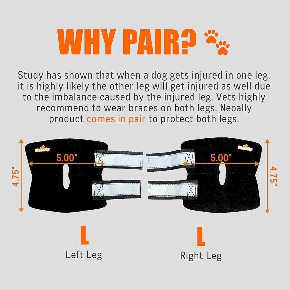 Alternative view of NeoAlly Dog Rear Leg Brace Canine Hock Ankle Support with Safety Reflective Straps for Hind Leg Wounds Heal and and