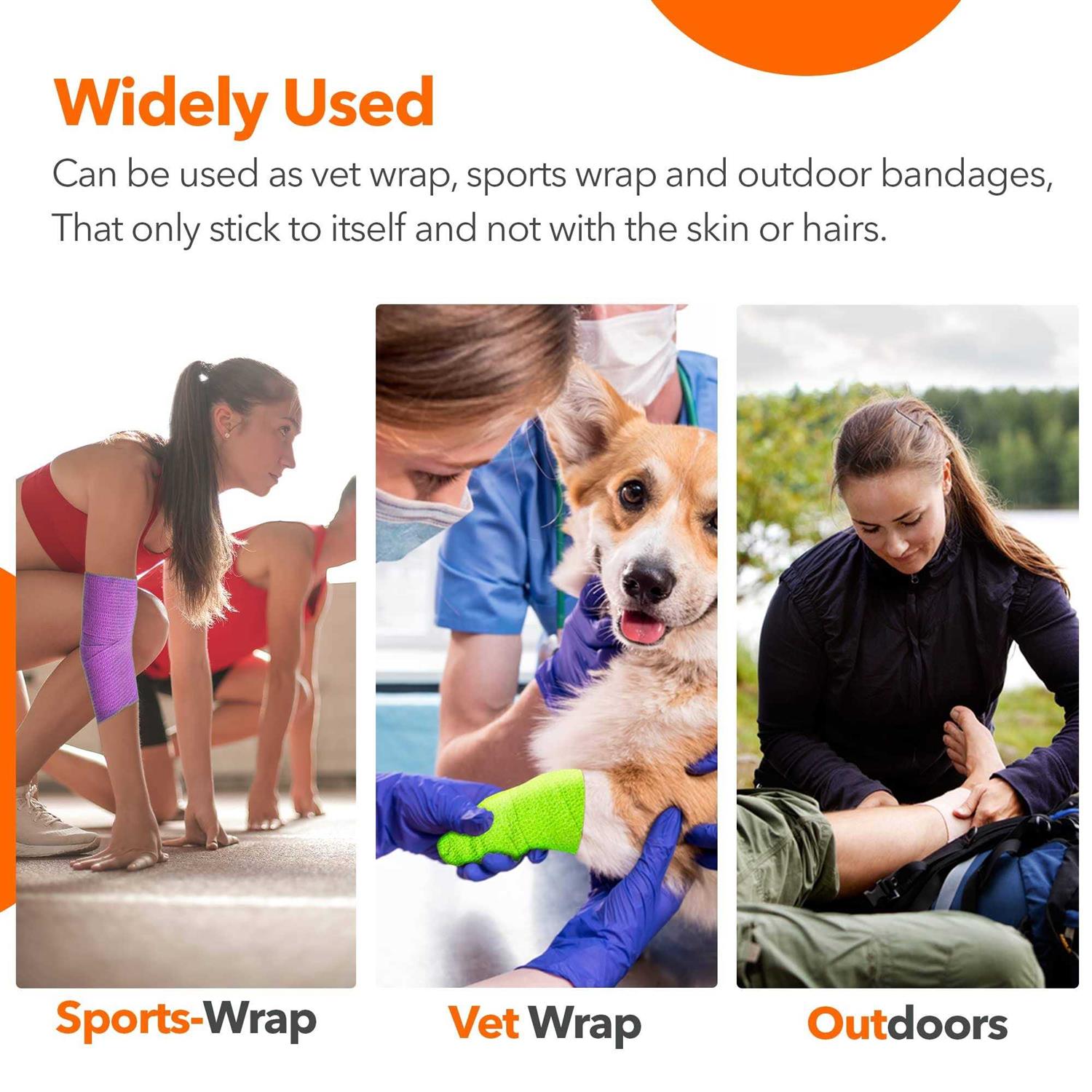Alternative view of WECAREZ Self Adhesive Bandage Wrap 2 inch x 5 Yards Non-Woven Bandage Wrap