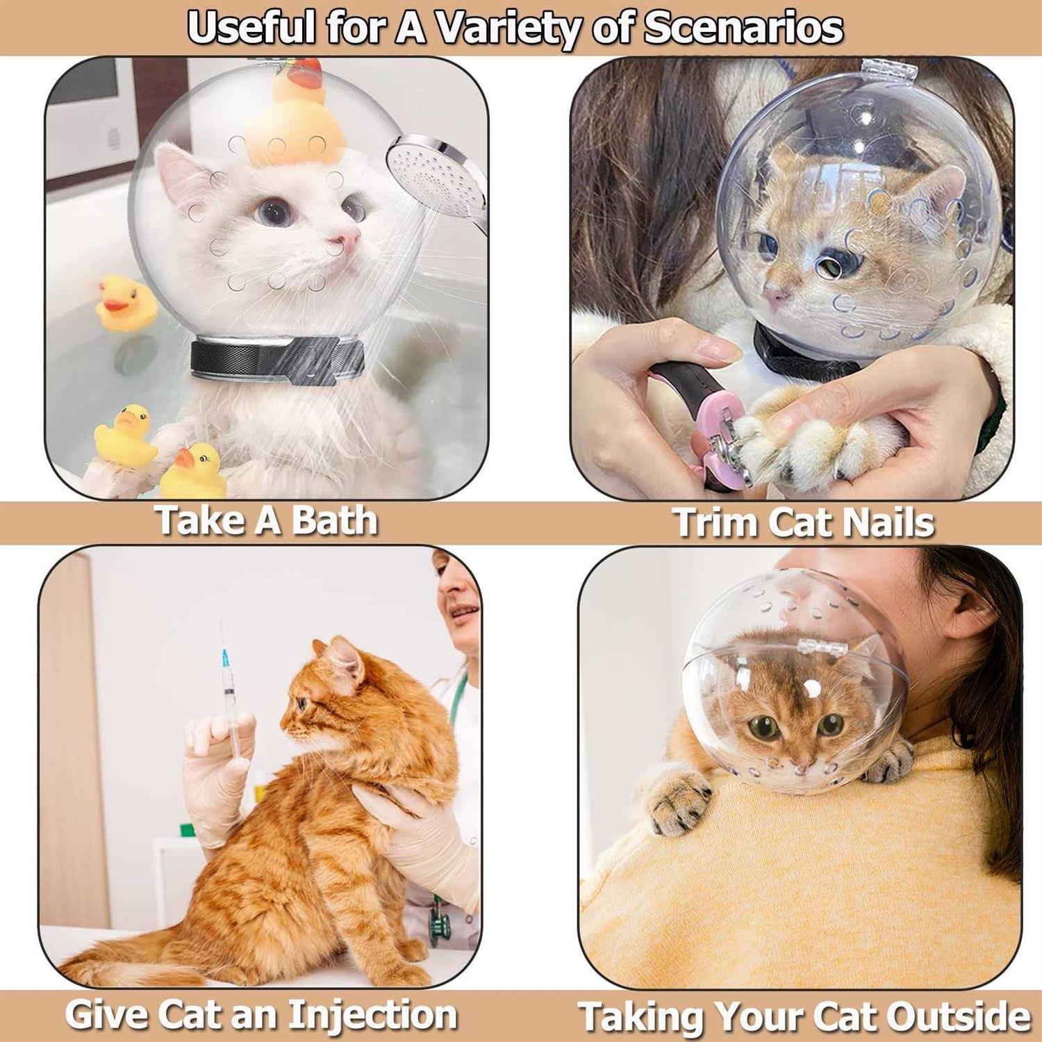 Alternative view of Hoqqf Cat Muzzle Cat Transparent Muzzle M Size Breathable Cat Hood