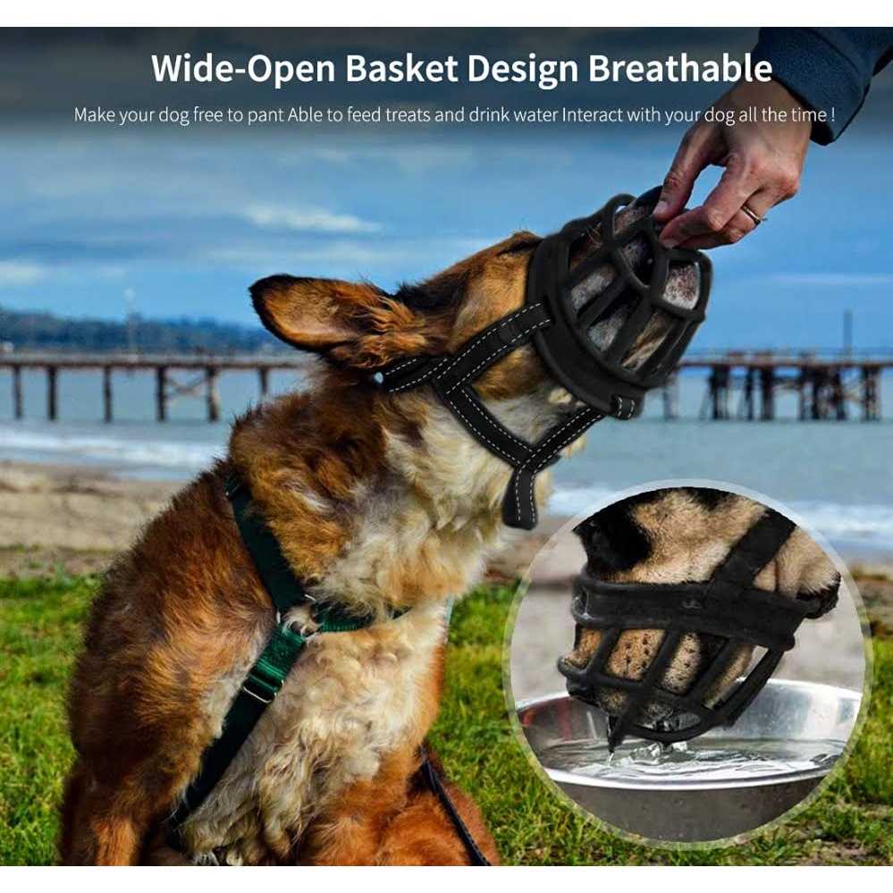 Alternative view of Barkless Dog Muzzle,Soft Basket Silicone Muzzles for Dog, Best to Prevent Biting, Chewing and Barking, Allows Drinking and Panting