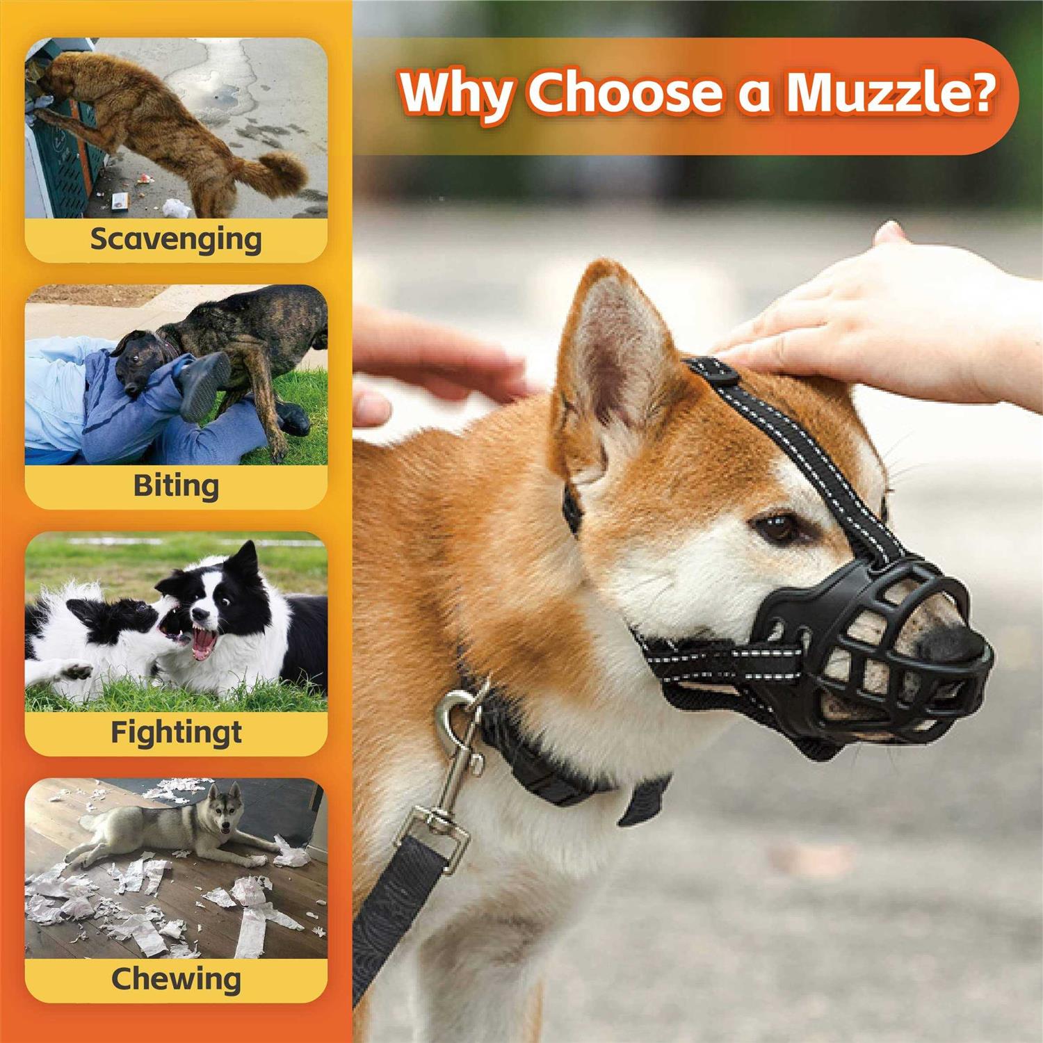 Alternative view of Dog Muzzle,Anti Biting and Stop Chewing,Drinking and Breath Free