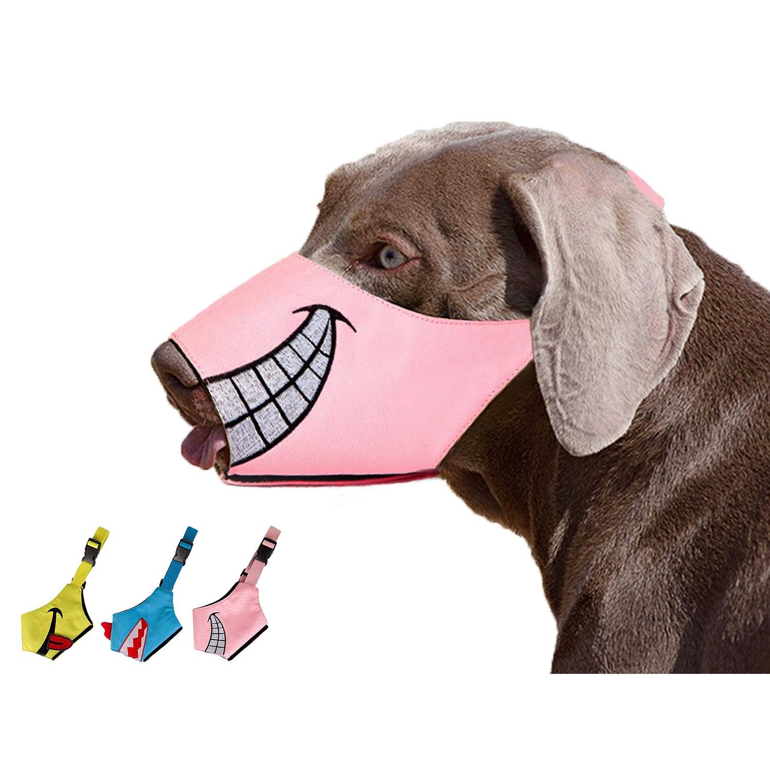 N32 Dog Muzzle Smiley Face Muzzle with Soft Breathable Air Mesh Nylon