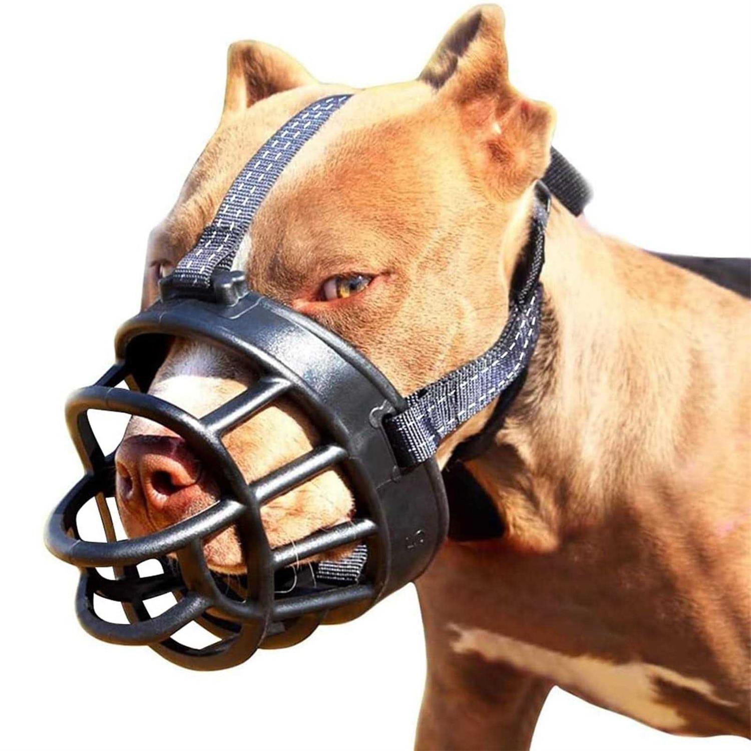 MINGRI Dog Muzzle-Soft Basket Muzzle for Dogs Adjustable and Comfortable Secure Fit,Best Muzzle to Prevent Biting