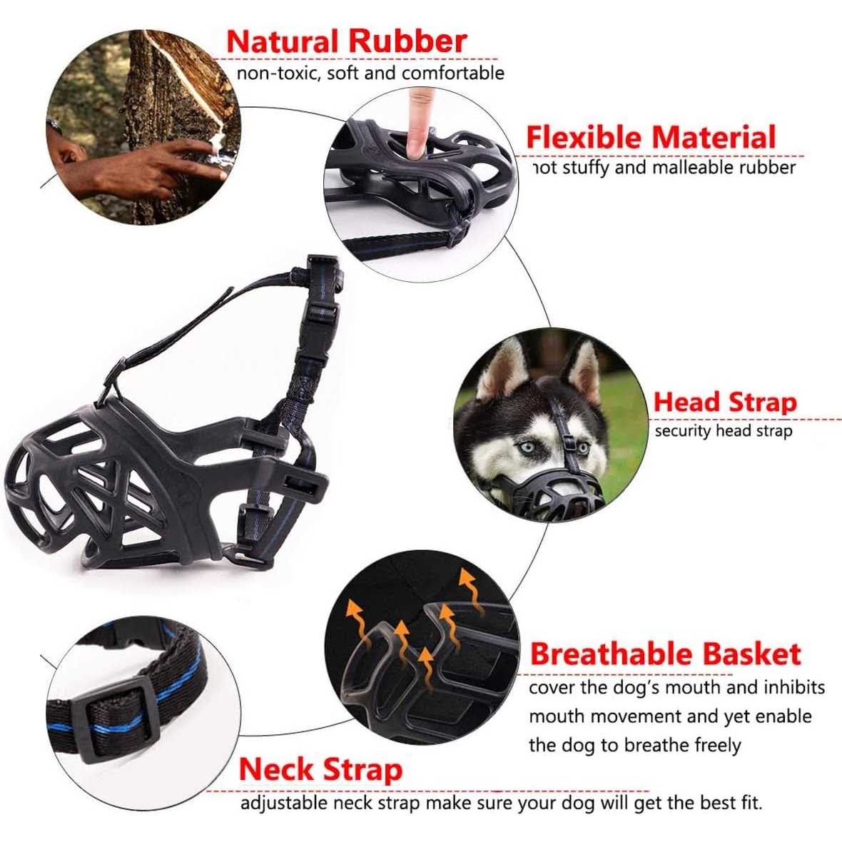 Alternative view of Mayerzon Dog Muzzle, Breathable Basket Muzzles for Small, Medium, Large and X-Large Dogs Biting, Barking and Chewing