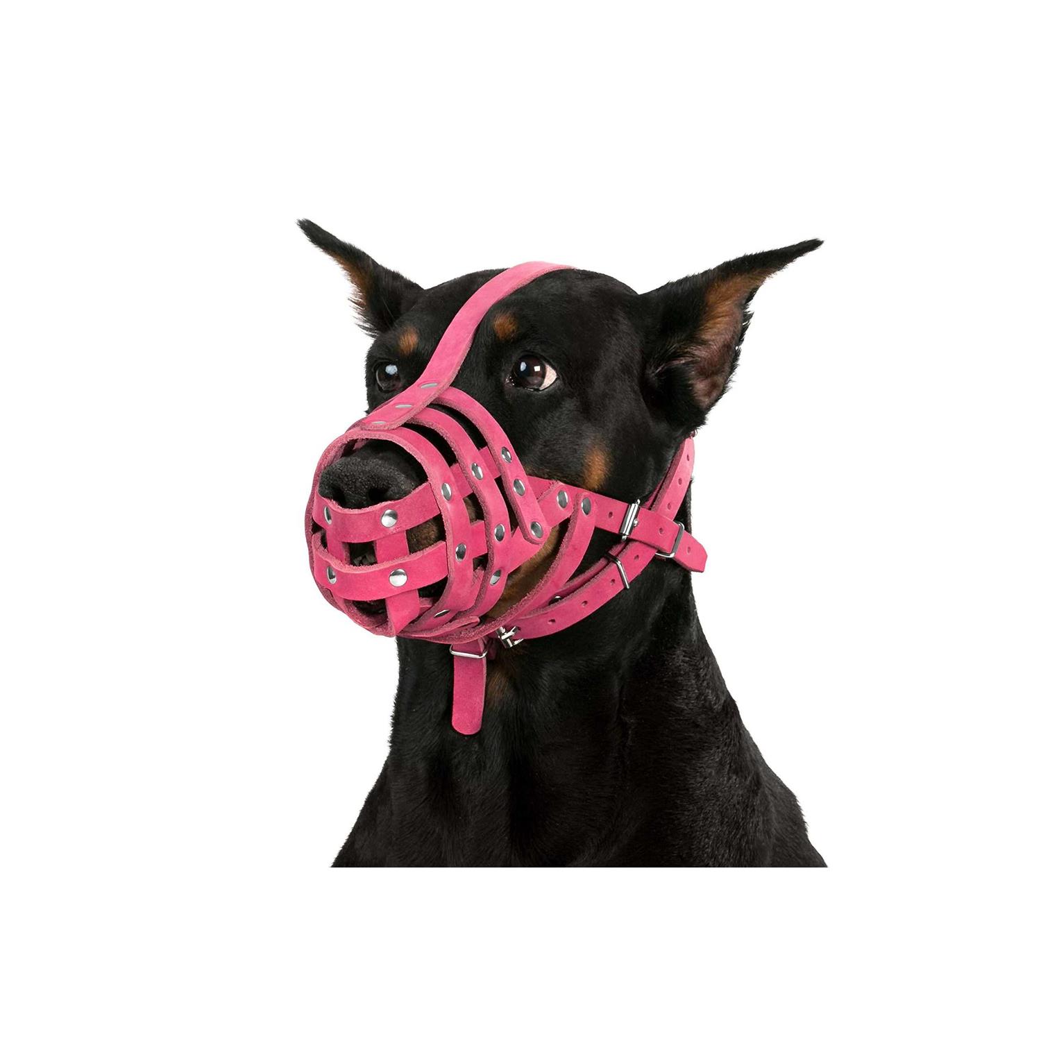 Alternative view of CollarDirect Dog Muzzle German Shepherd Dalmatian Doberman Setter Leather Basket Medium Large Breeds