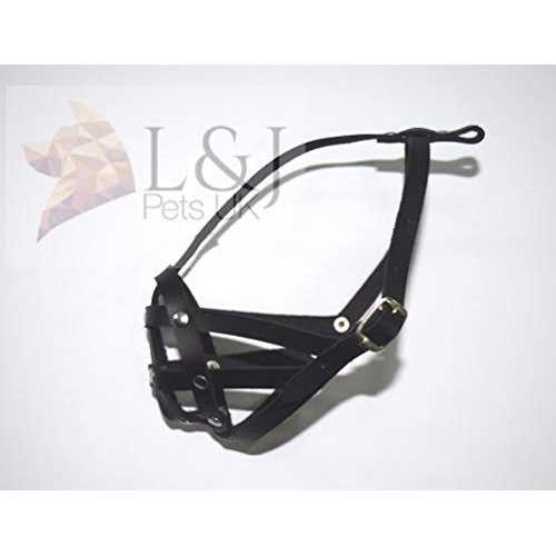 Alternative view of L&J Pets Uk Leather dog Muzzle for Shih Tzu and other flat face short snout dog's