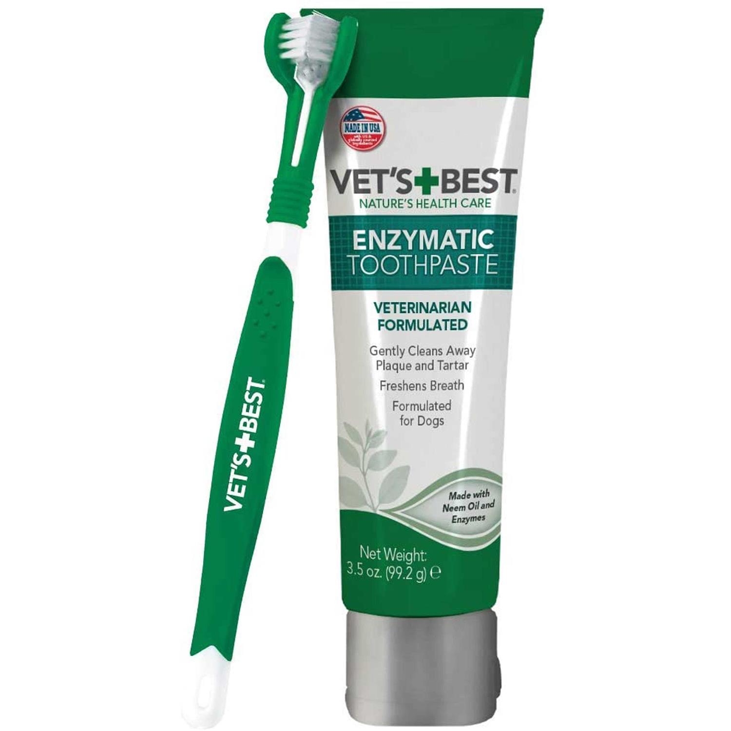 Vet's Best Enzymatic Toothpaste and Toothbrush Dog Dental Care Kit