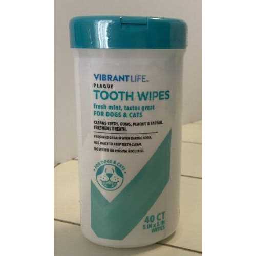 Alternative view of Vibrant Life Plaque Tooth Wipes for Cats & Dogs