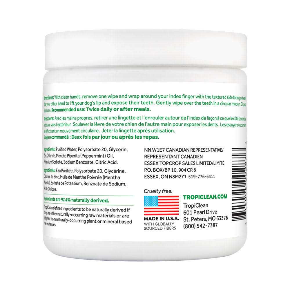 Alternative view of Tropiclean Fresh Breath Dental Wipes for Dogs