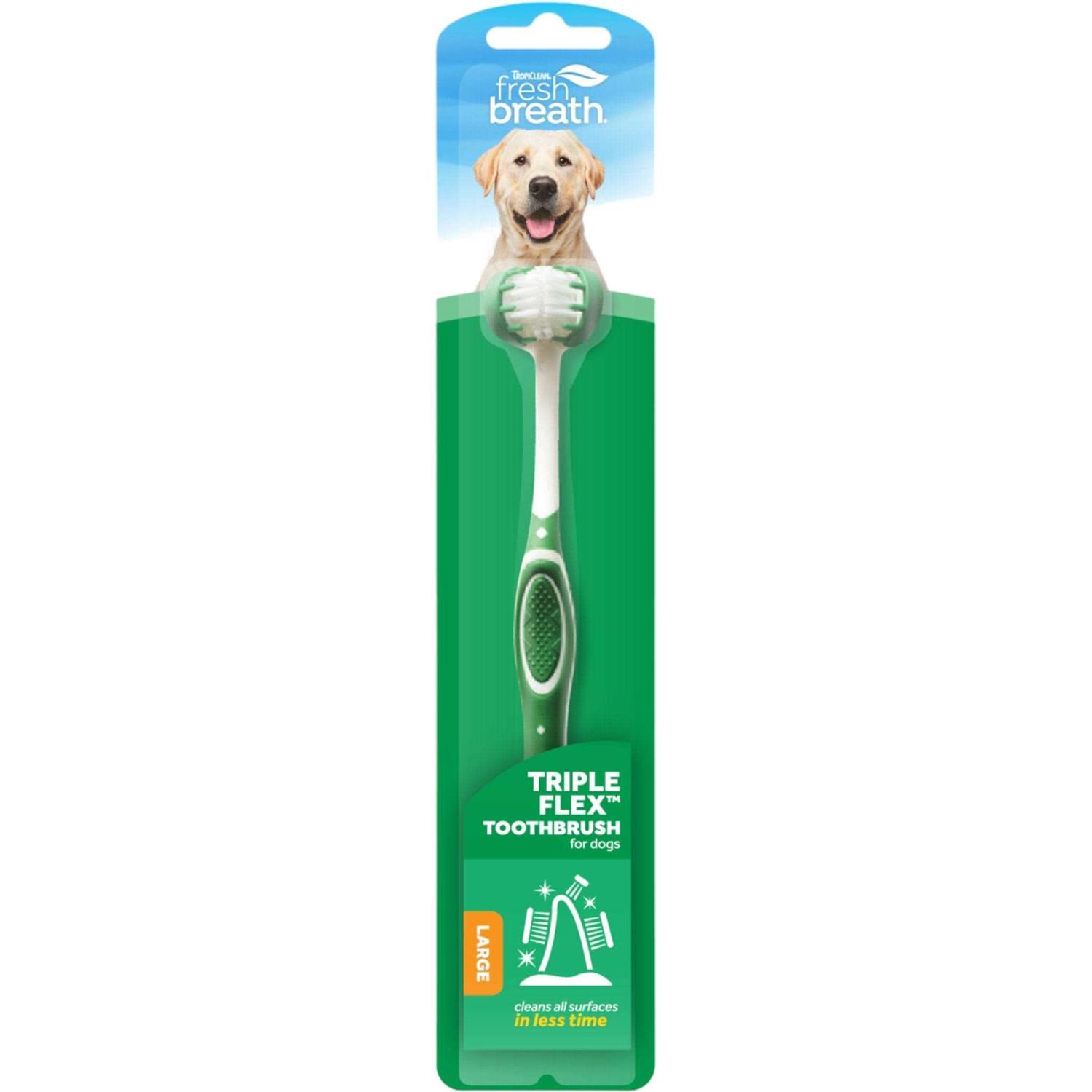 Tropiclean Fresh Breath Triple Flex Toothbrush for Large Dogs