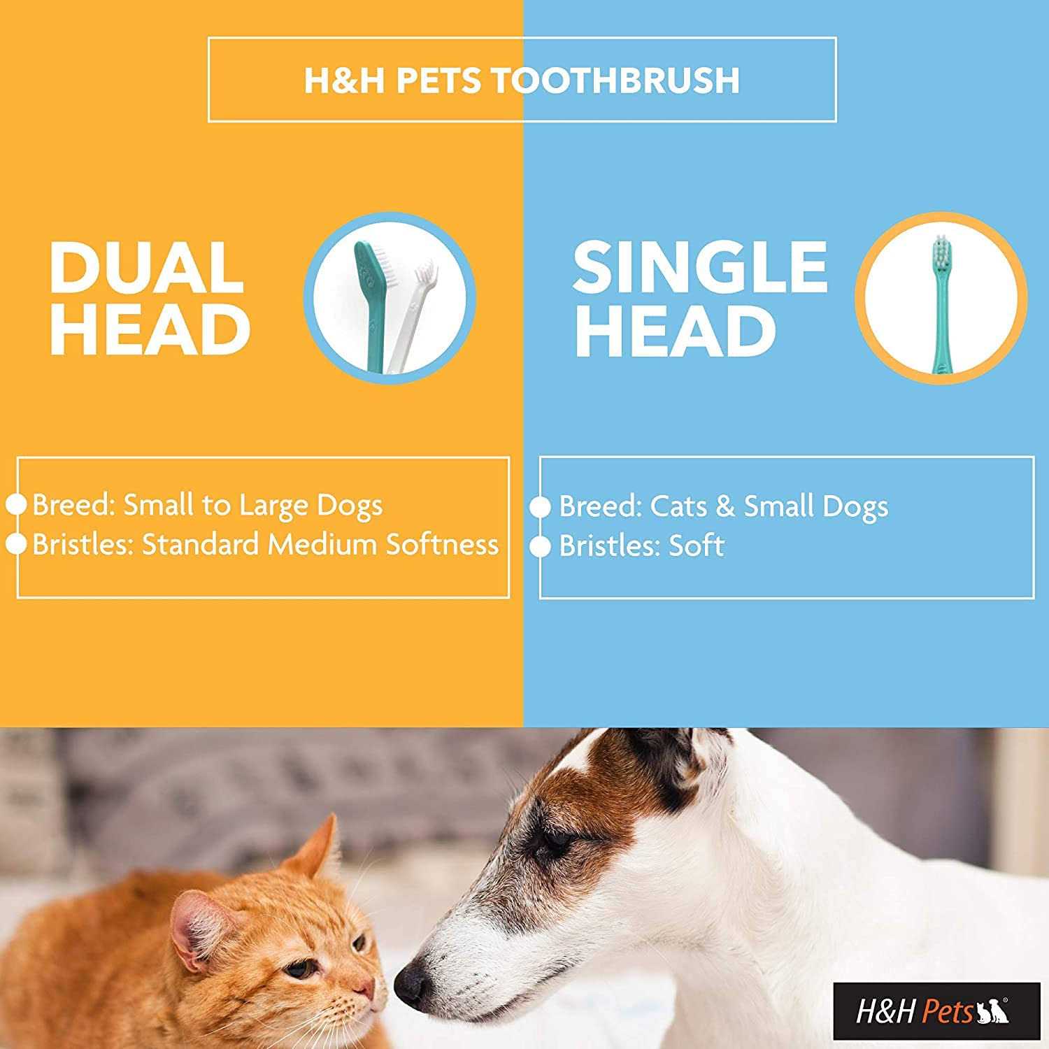 Alternative view of H&H Pets Dog Toothbrushes from Large to Small Best Professional Dog Cat Toothbrush Series with Many Design & Size