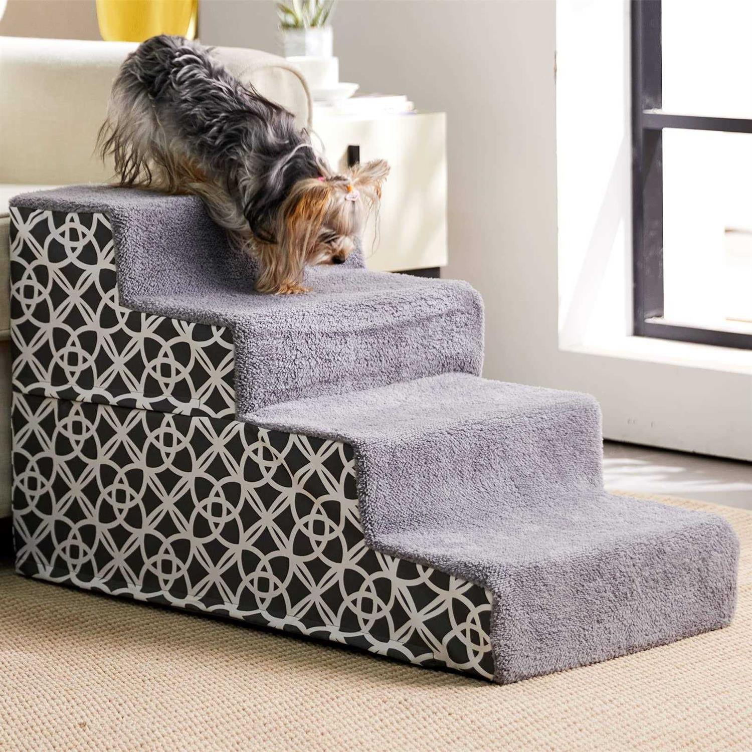 BFPETHOME Dog Stairs and Steps, for Small Medium Dogs and Cats, Pet Stairs and Dog Foam Steps for High Bed and Couch