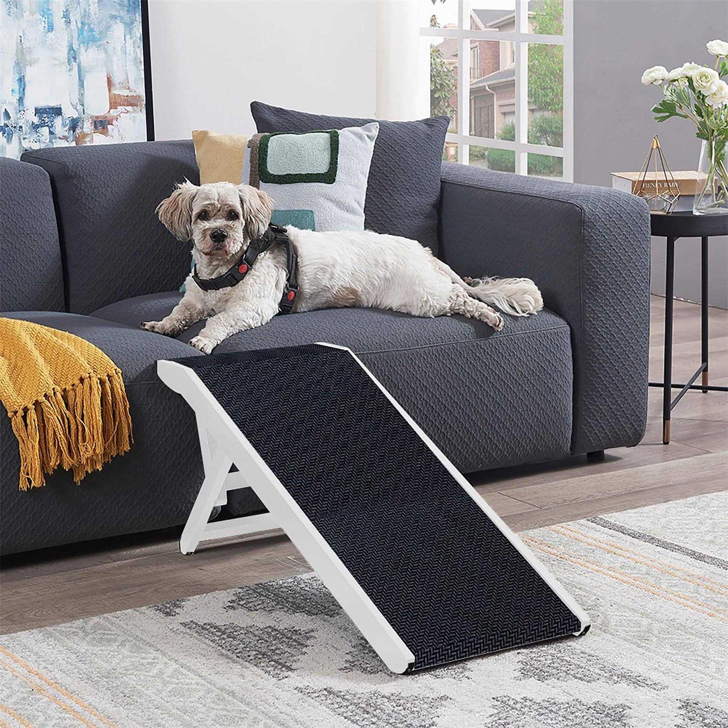 Unipaws Foldable Wooden Pet Ramp Adjustable Height