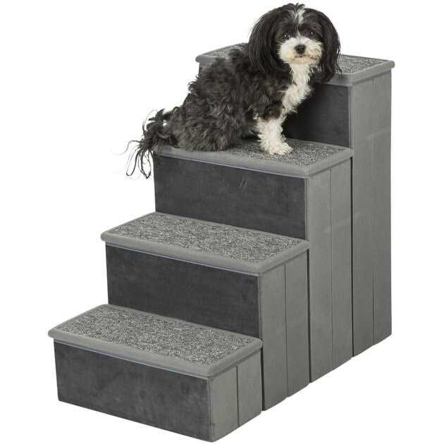 Alternative view of Trixie Velour Foldable 4-Step Pet Stairs with Storage