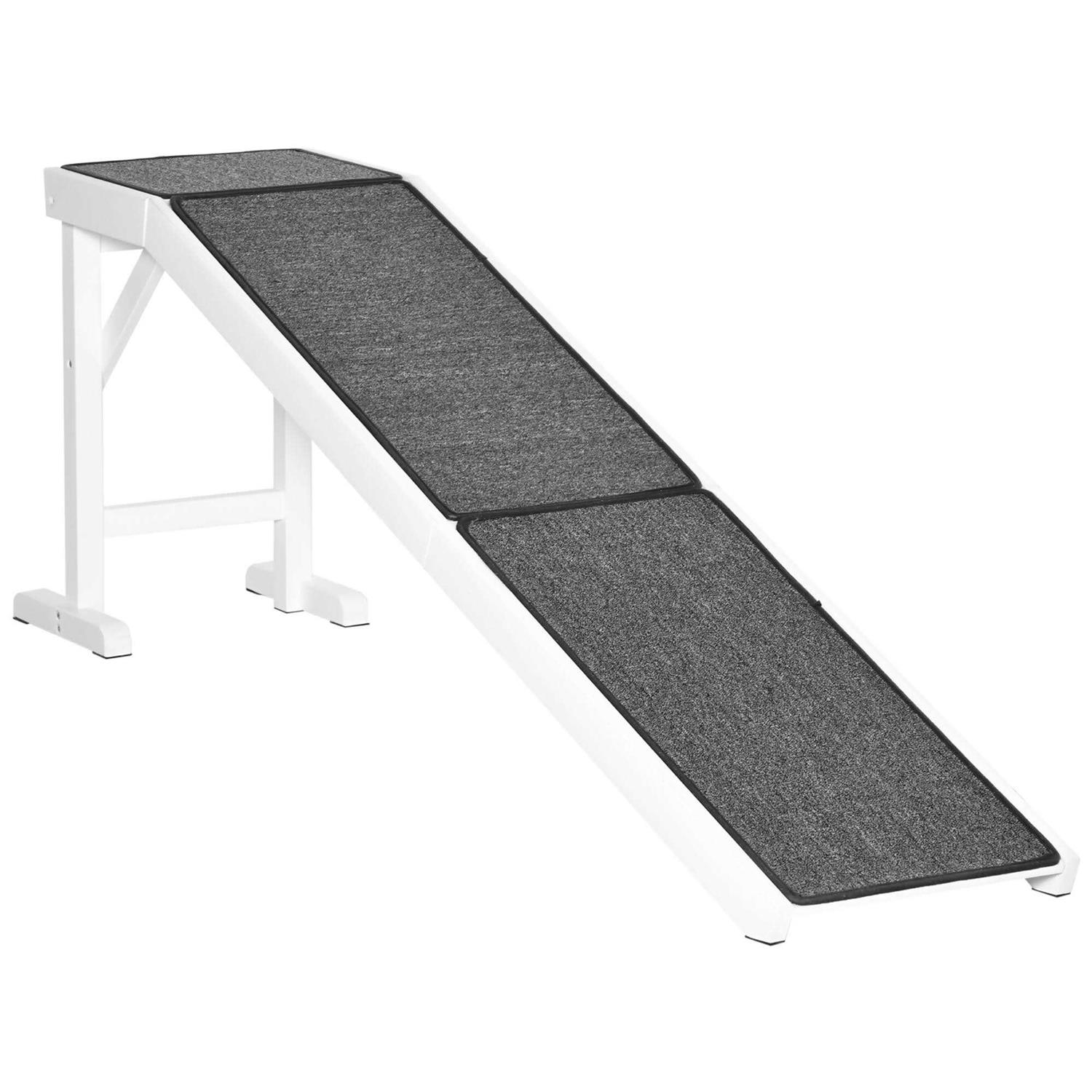 PawHut Pet Ramp, Dog Bed Ramp for Dogs with Non-Slip Carpet and Top Platform