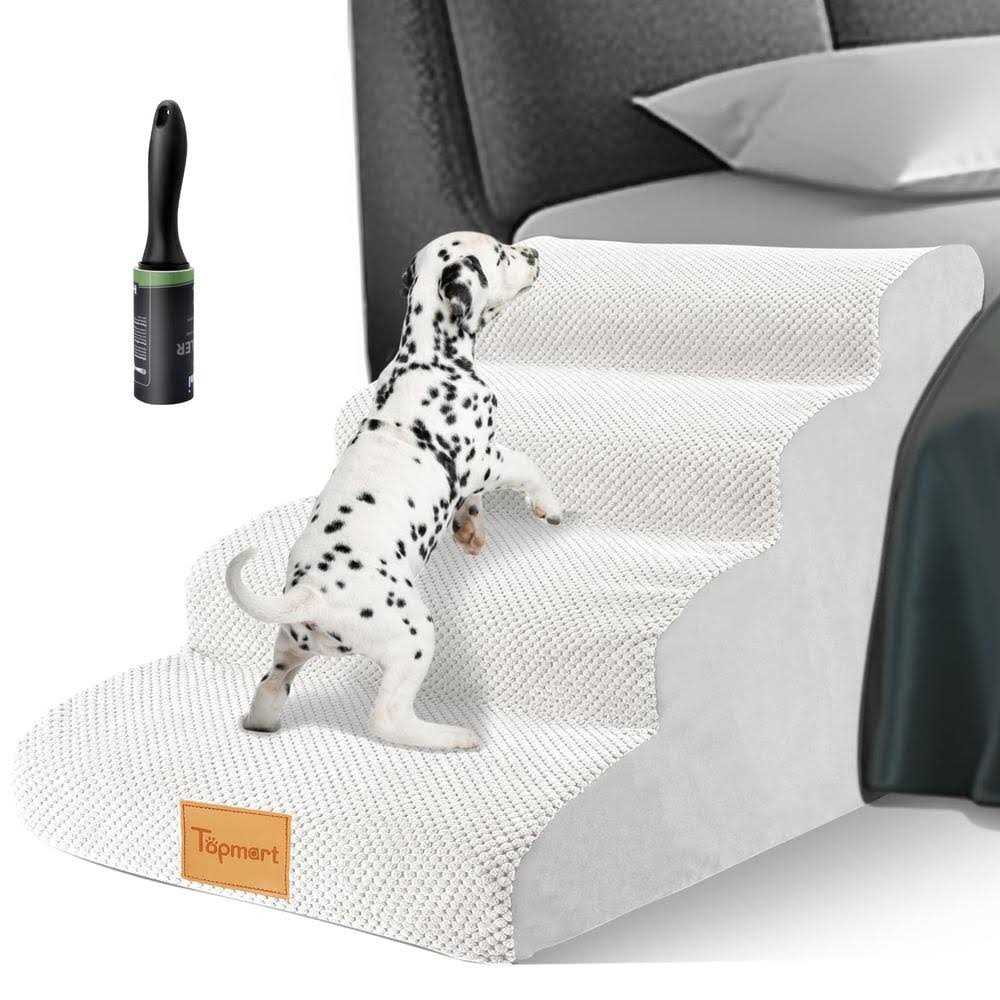 Alternative view of Topmart High Density Foam Dog Steps 4 Tiers,Extra Wide Deep Pet Steps,Non-Slip Pet Stairs,Dog Ramp for Bed,Soft Foam Dog Ladder,Best for Older Dogs