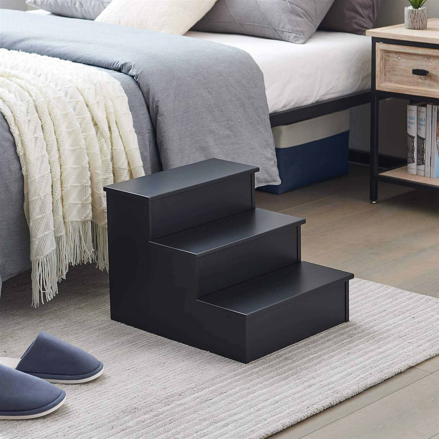Kings Brand Furniture Darien 3 Step Wood Step Stool for Adults or Kids