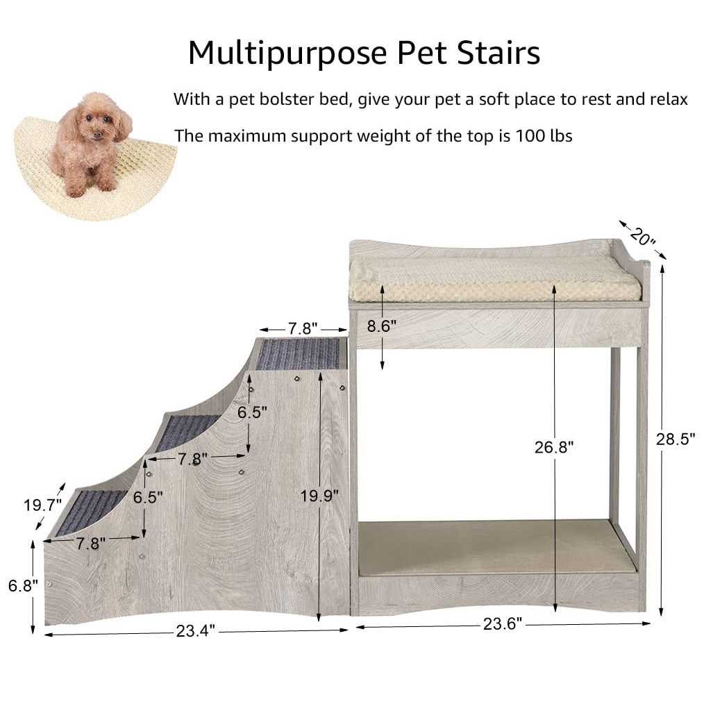 Alternative view of Unipaws Pet Bunk Bed with Removable Step for Dogs and Cats