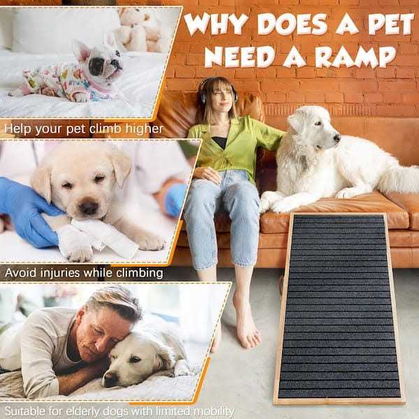 Alternative view of Coziwow Dog Ramp Folding Stair 4-Level Height Adjustable Non-slip Mat