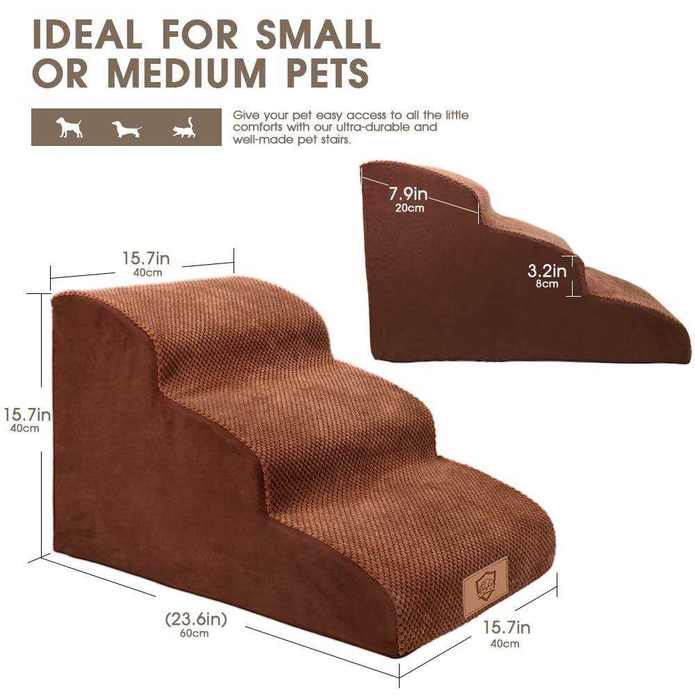 Alternative view of Topmart 3 Tiers Foam Dog Ramps/Steps,Non-Slip Dog Steps,Extra Wide Deep Dog Stairs,High Density Foam Pet Stairs/Ladder,Best for Older Dogs,Cats
