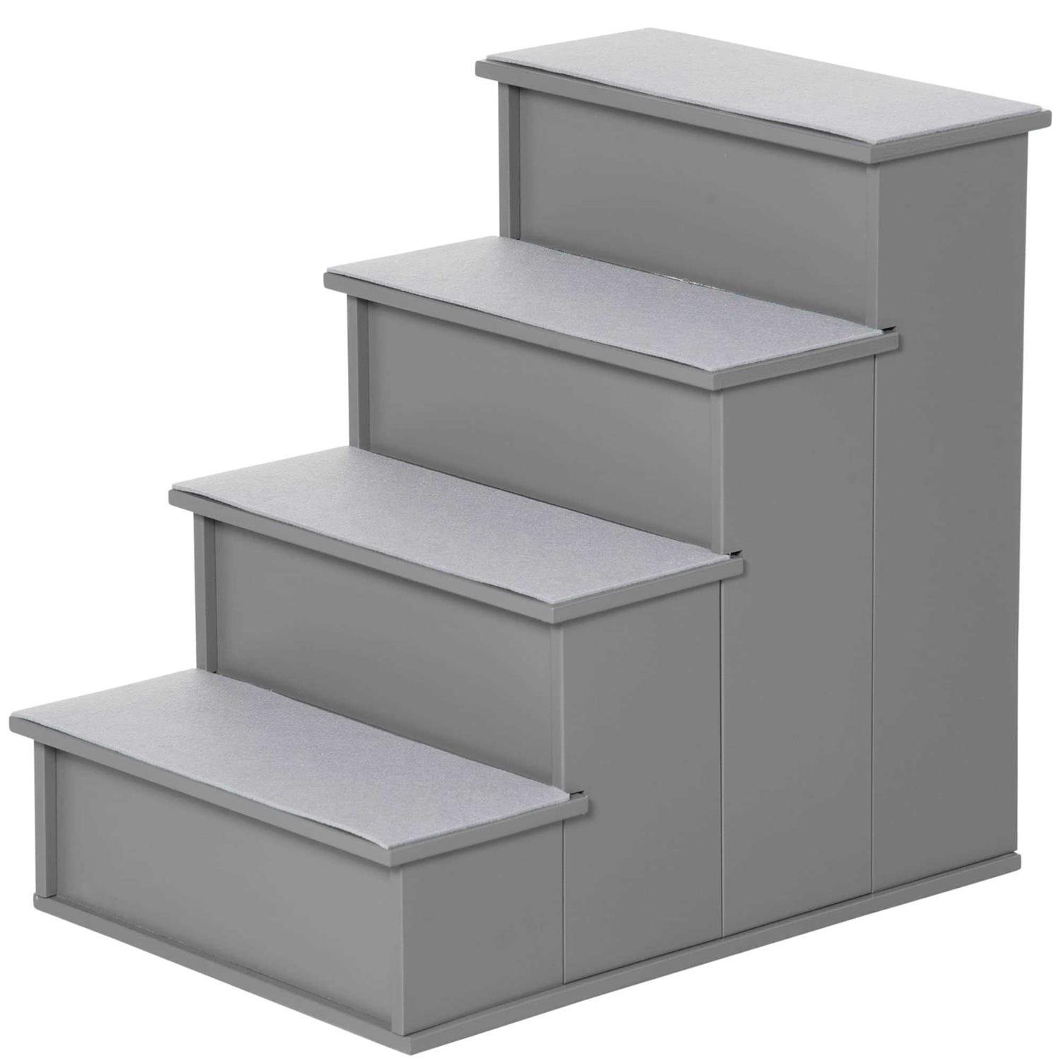 PawHut Pet Stairs, Small Pet Steps with Cushioned Removable Covering for Dogs and Cats Up to 22 Lbs
