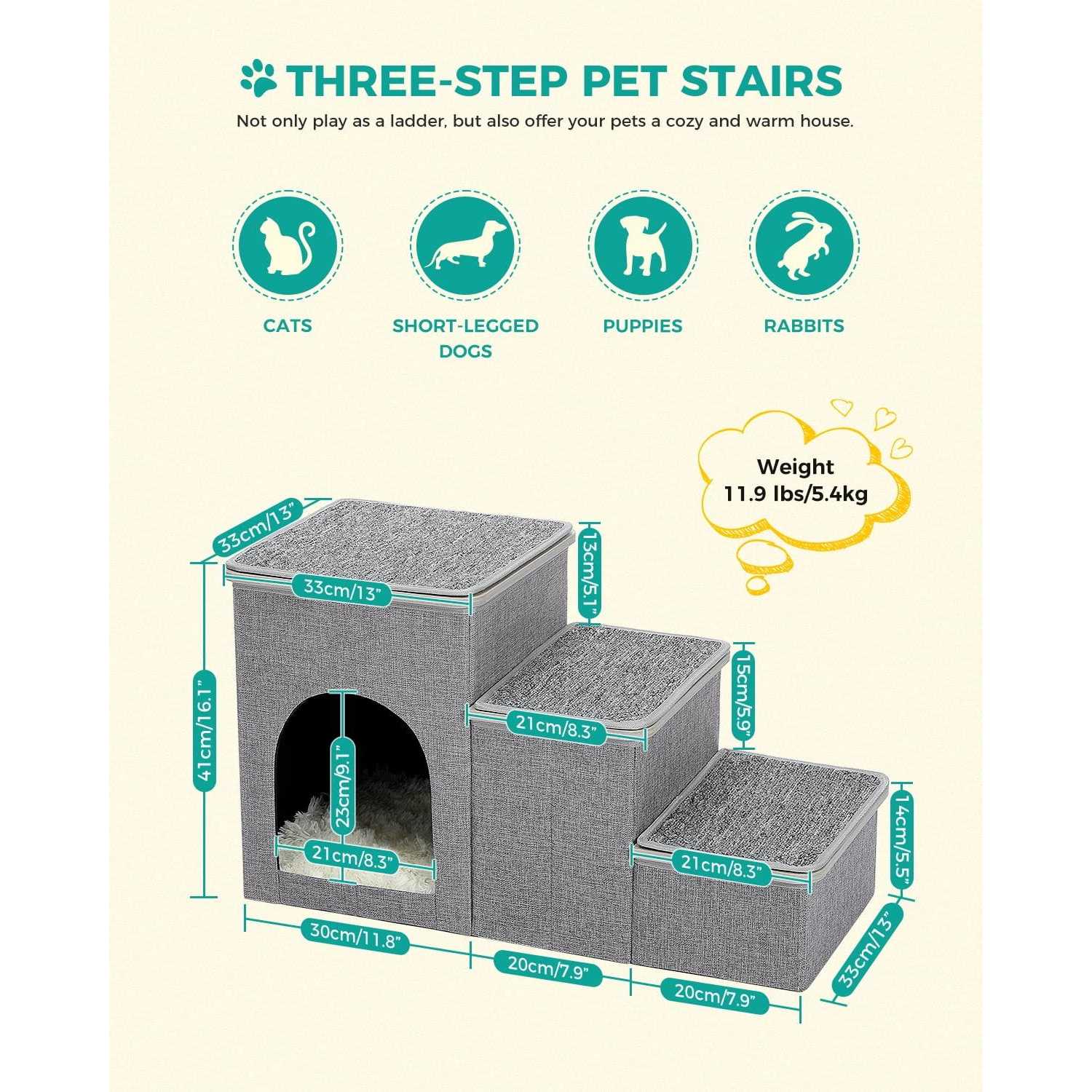 Alternative view of Pawz Road Dog Step Stair 3 Steps Storage Ladder 16 inch Pet stairs for Small and Medium Dogs
