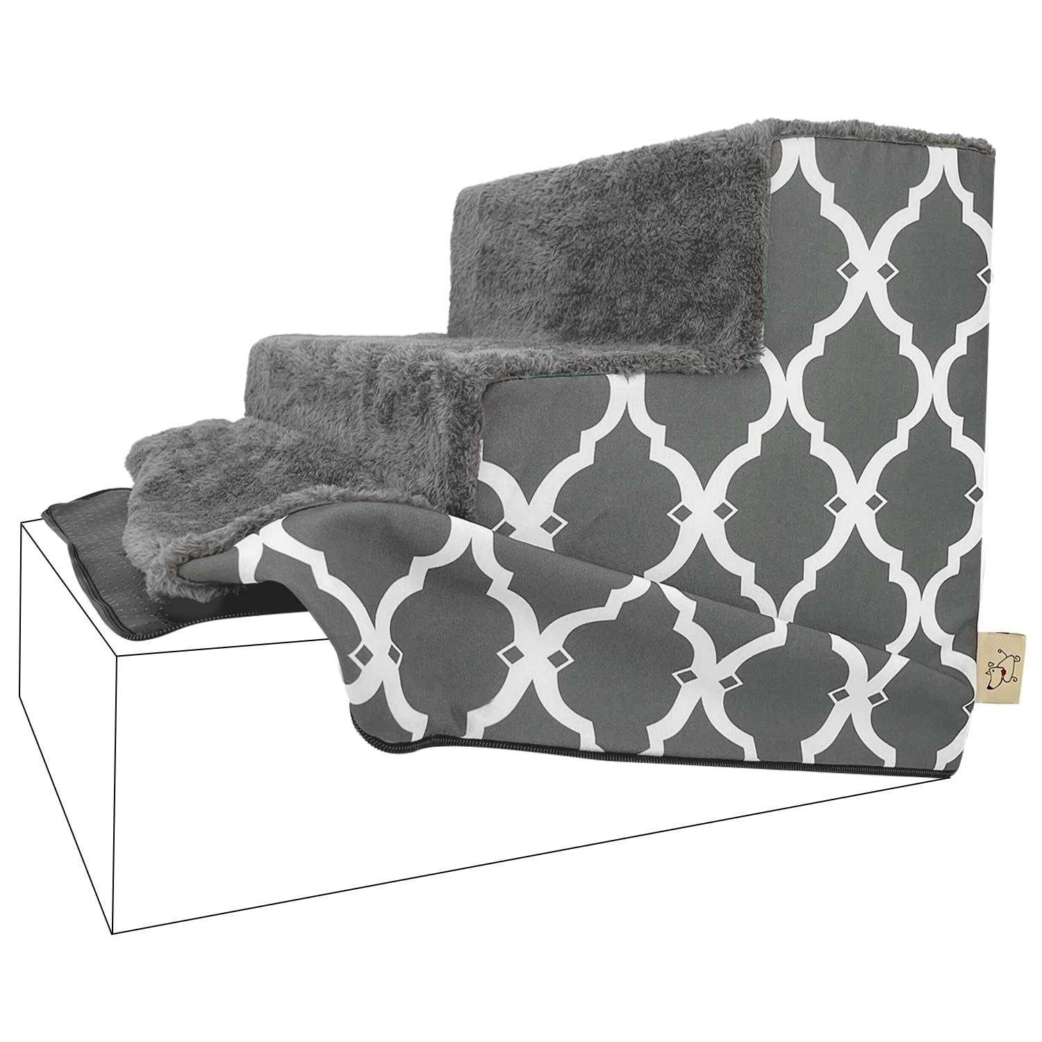 Best Pet Supplies Foam Pet Steps Cover for Small Dogs and Cats, Portable Ramp Stairs for Couch, Sofa, and High Bed Climbing