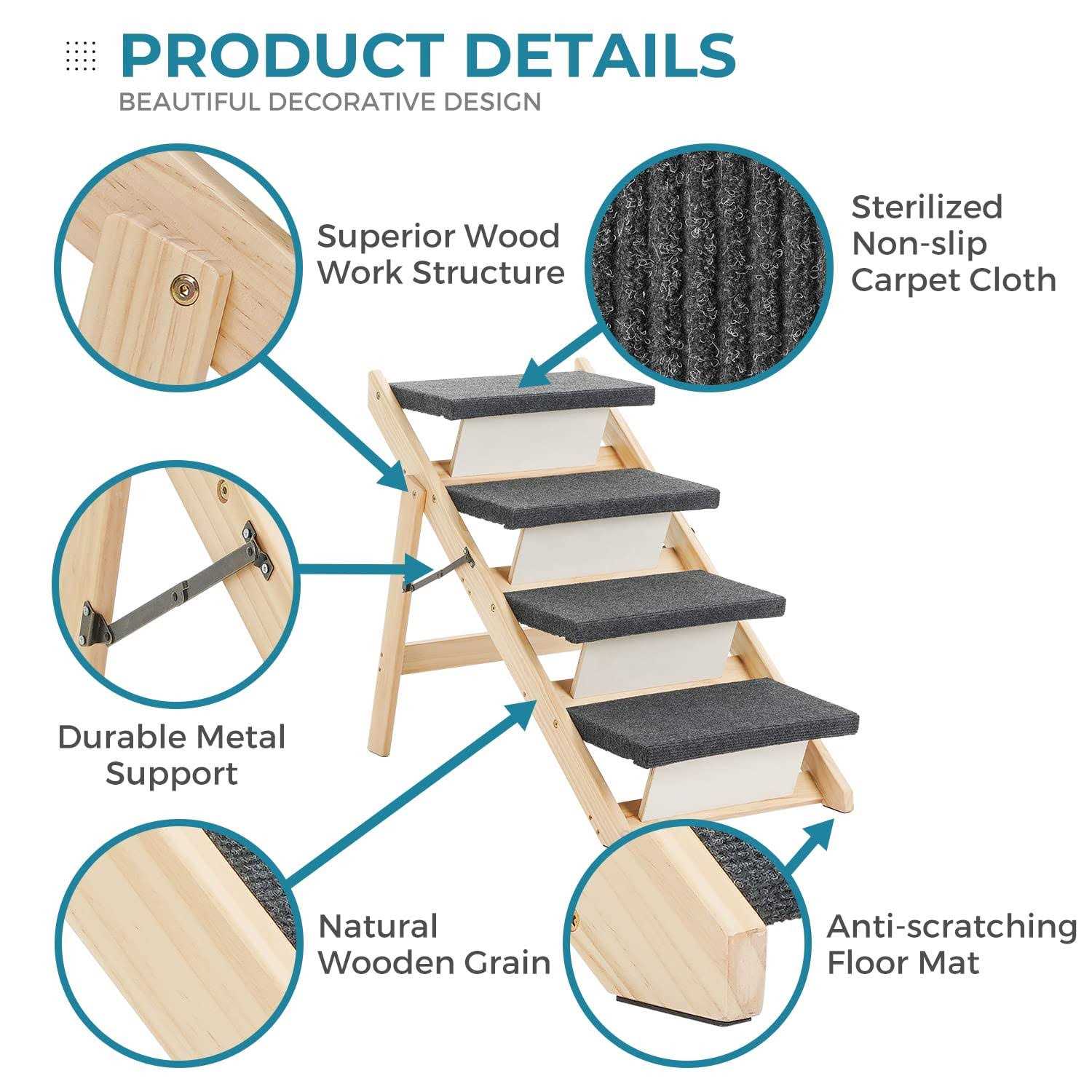Alternative view of Sweetbin Wooden Pet Stairs/Pet Steps for All Dogs and Cats Up to 150Lbs