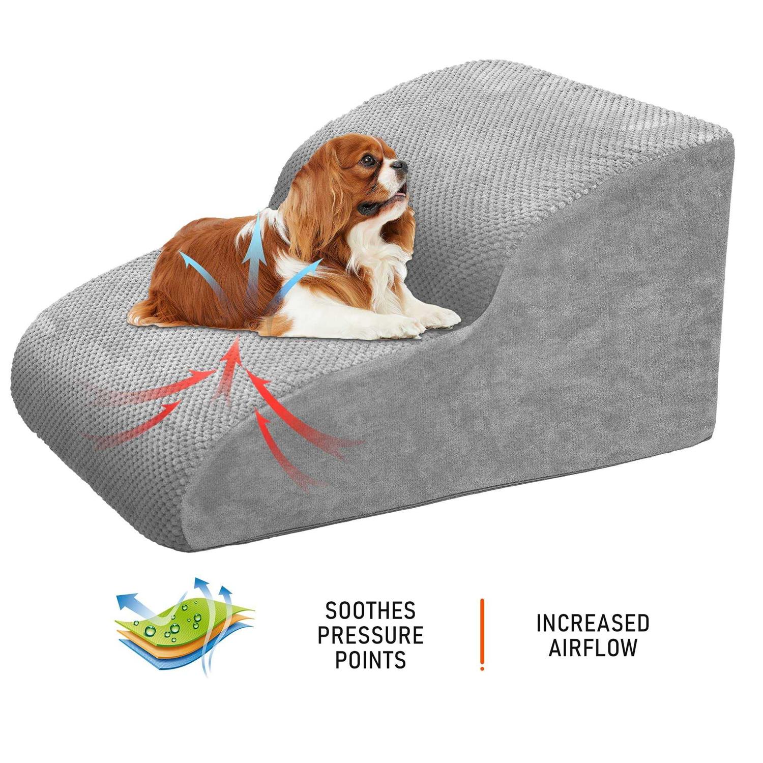 Alternative view of Heeyoo Dog Stairs for Small Dogs, High Density Foam Dog Ramp, Extra Wide Non-Slip Pet Steps for High Beds Or Couch