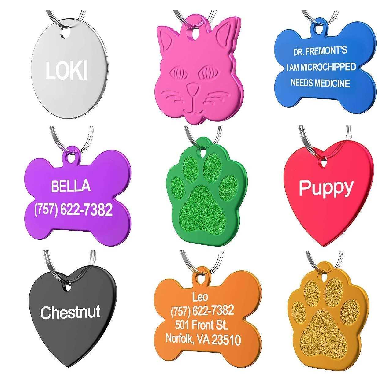 Dr. Fremont's Pet ID Tag Custom for Dog Cat Personalized Many Shapes and Colors to Choose from