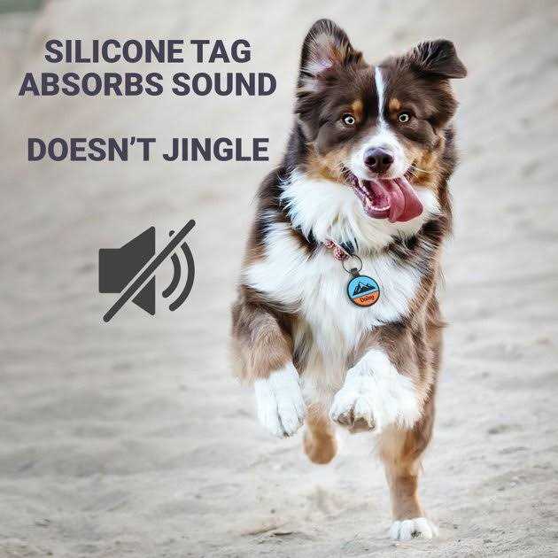 Alternative view of GoTags Mountain Design Silent Silicone Dog ID Tag