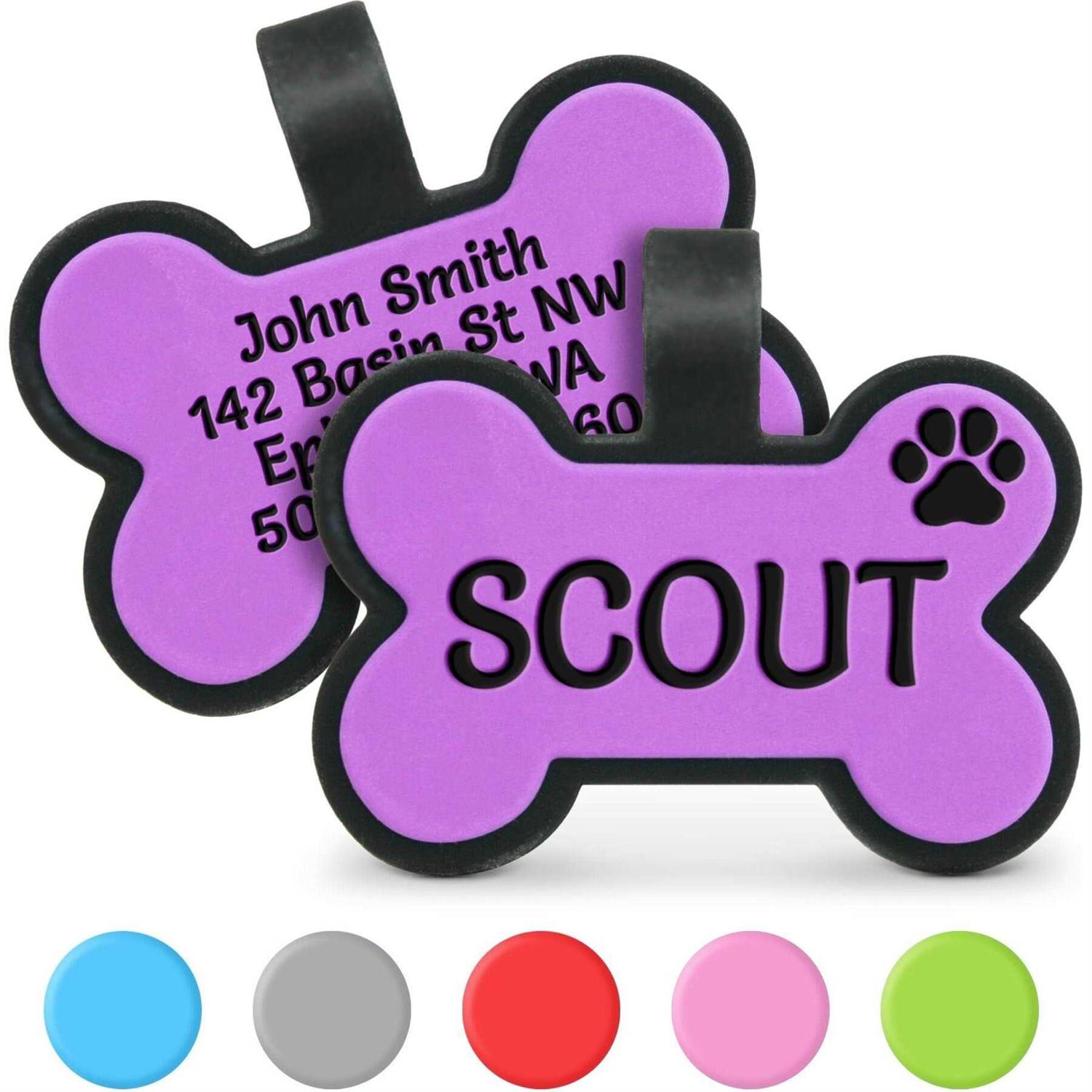 GoTags Personalized Silicone Bone Dog ID Tag