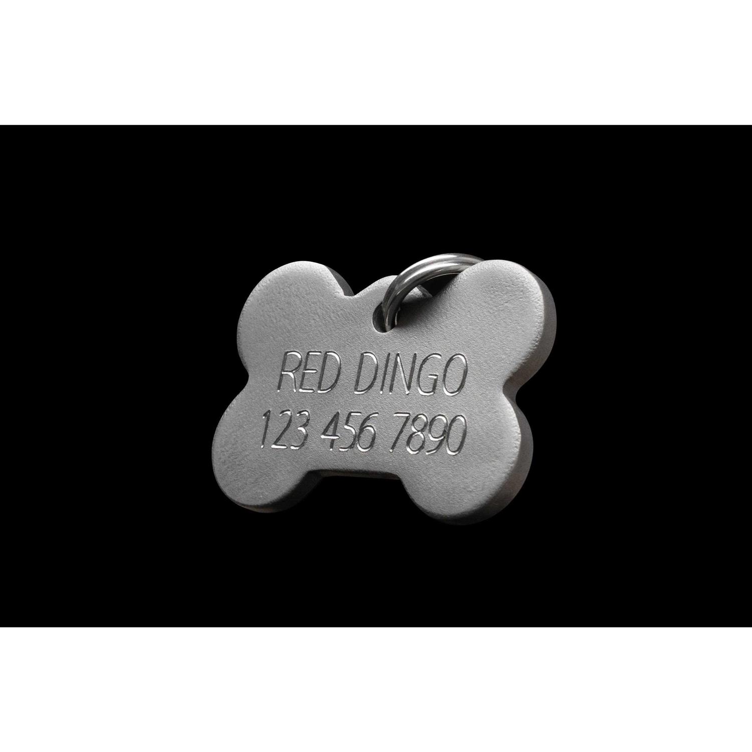 Alternative view of Red Dingo Bone Pet ID Dog Tag