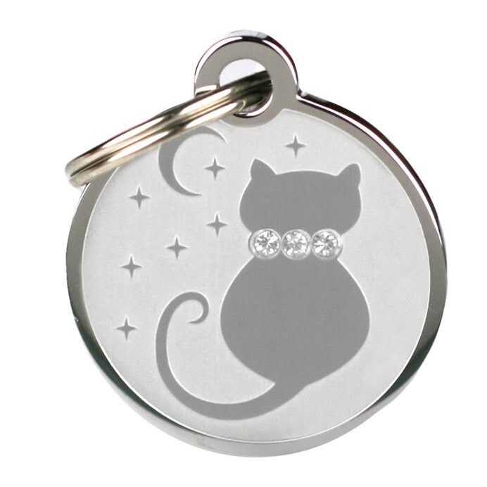 Alternative view of Frisco Starry Moon Crystal Cat Personalized Dog ID Tag