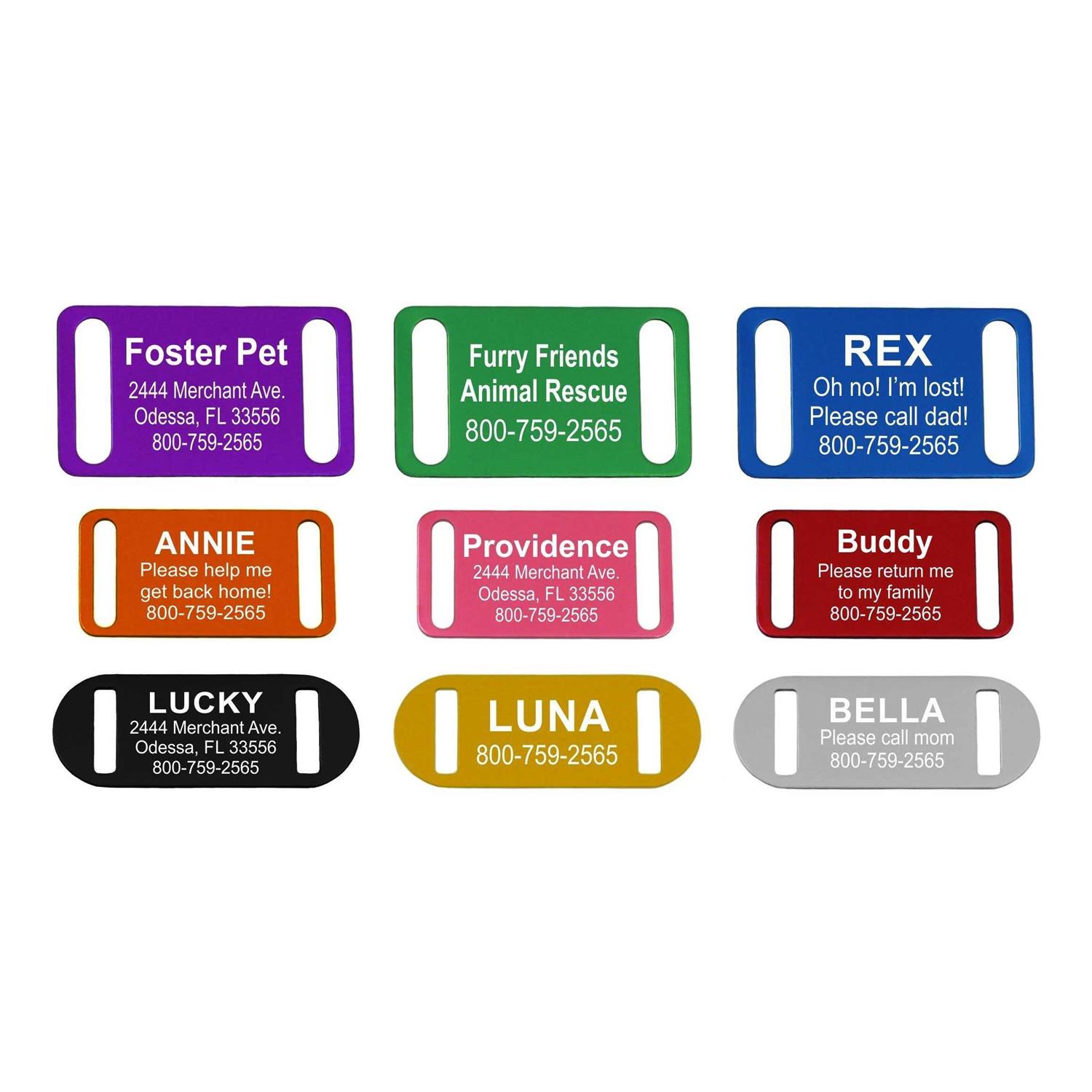 Slide-On Pet ID Tag Collar Tag