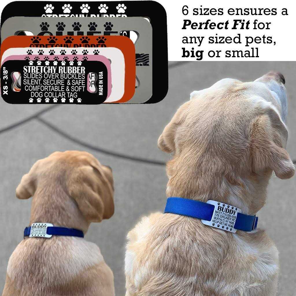 Alternative view of Dog Collar Tag Silent Slide On Pet ID Tags Premium Pet IDs Safe Silicone Rubber
