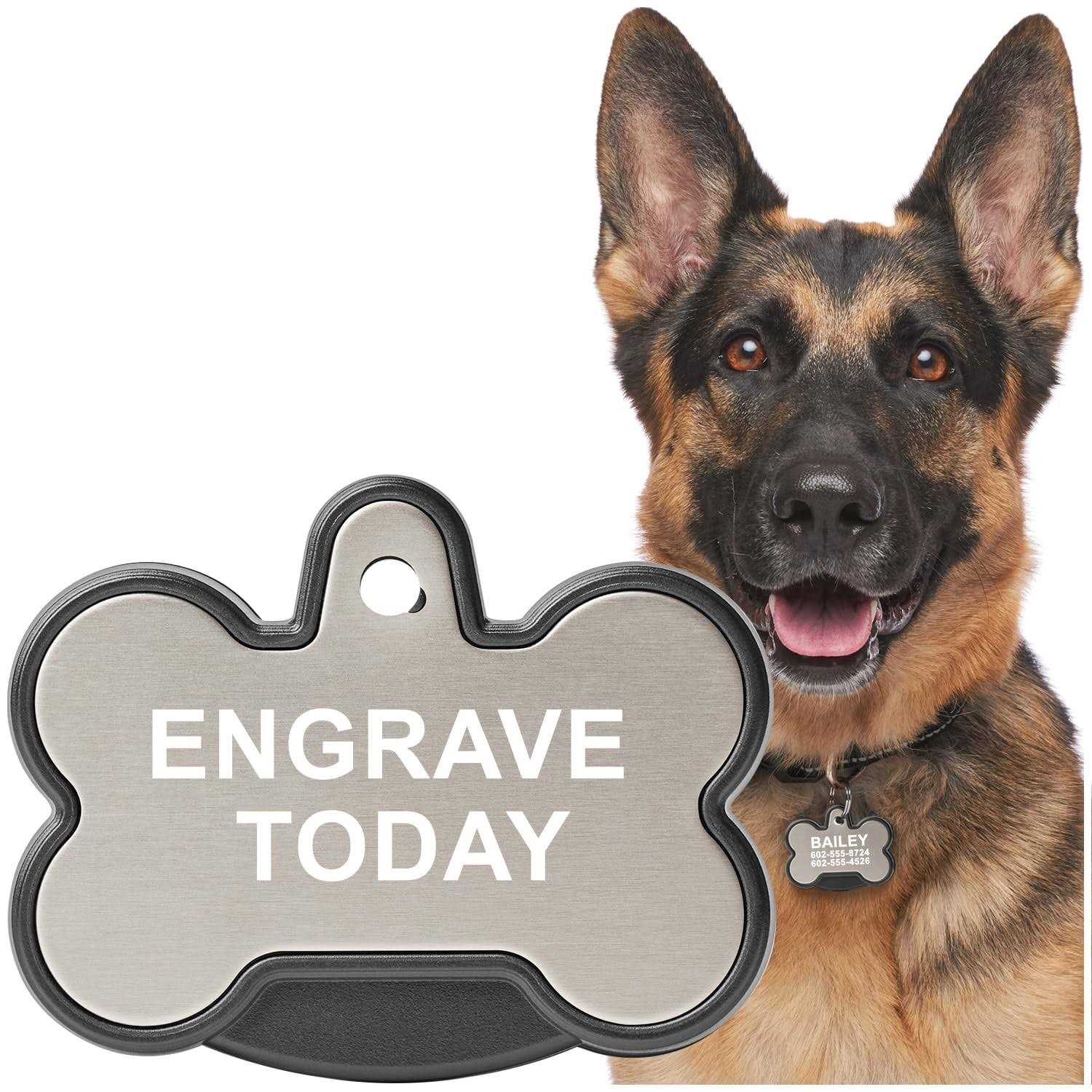 Alternative view of YIP Smart Tag Dog Bone Personalized ID and Tracker