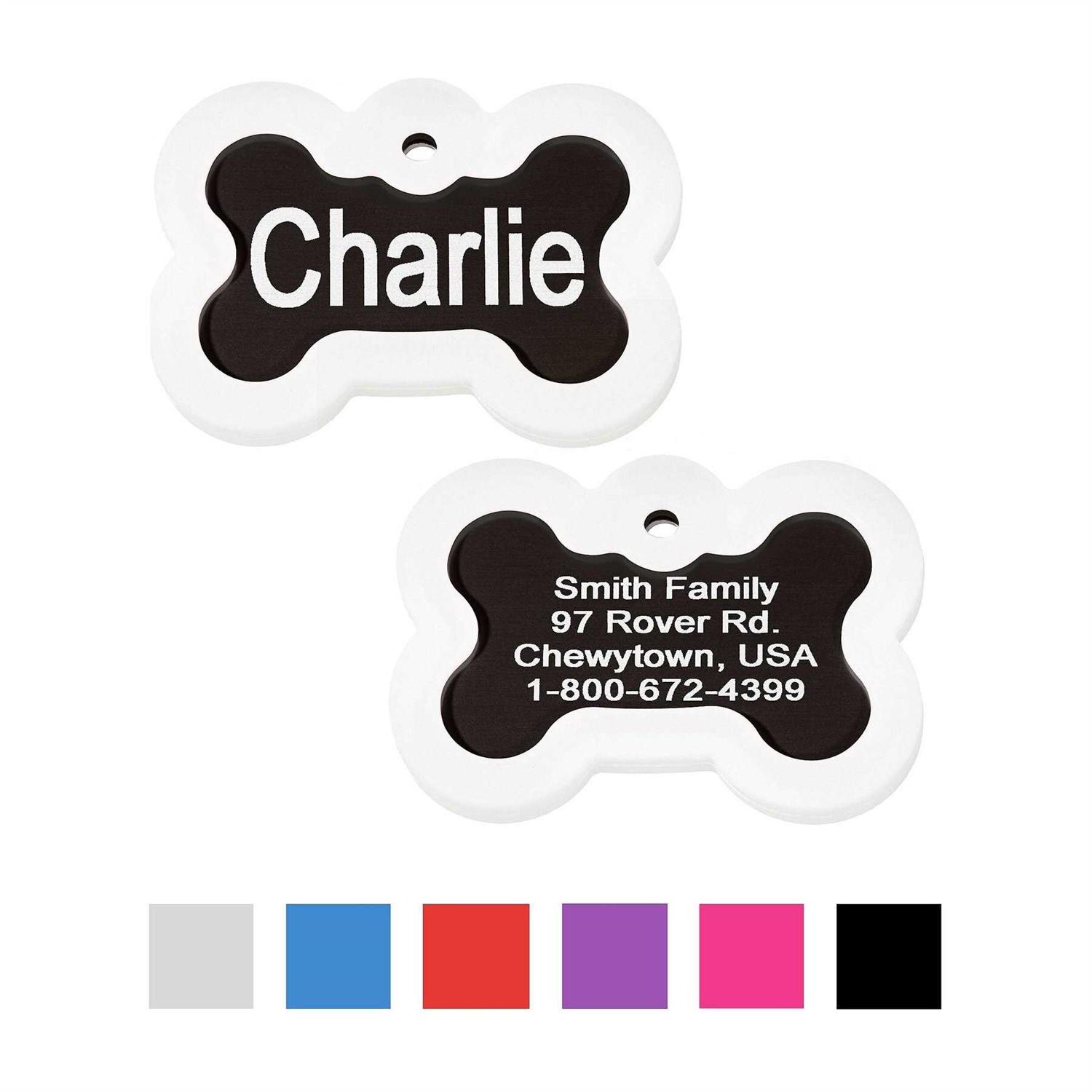 GoTags Anodized Aluminum Personalized Silencer Dog ID Tag